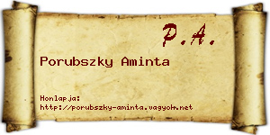 Porubszky Aminta névjegykártya